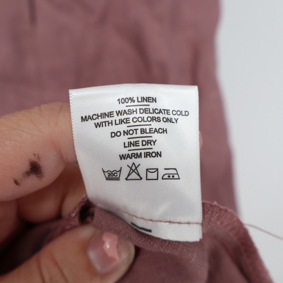 American Giant Women\'s Linen Tie Dress Size XS Twilight Mauve Made In USA American Giant Women\'s Linen Tie Dress Size XS Twilight Mauve Made In USA